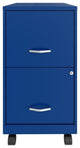 Space Solutions 18in 2 Drawer Metal Mobile Smart Vertical File Cabinet Blue