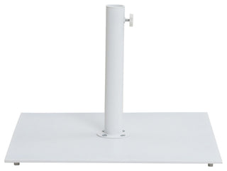 Fiji Patio Umbrella and Base, Navy, Matte White Pole, Matte White Belize Base