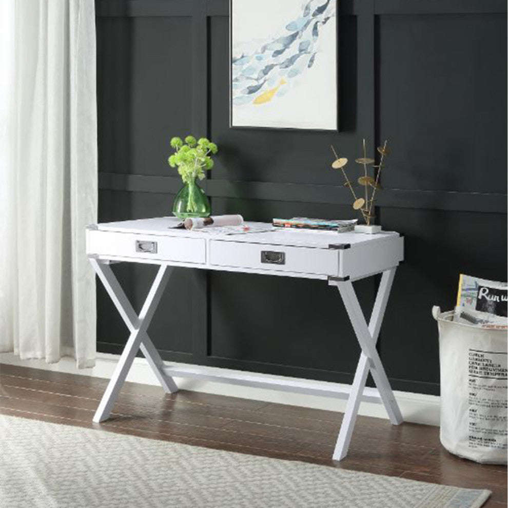 Writing Desk With 2 Drawers, White