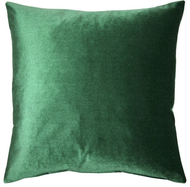Pillow Decor - Corona Velvet Throw Pillow, Hunter Green, 19"x19"