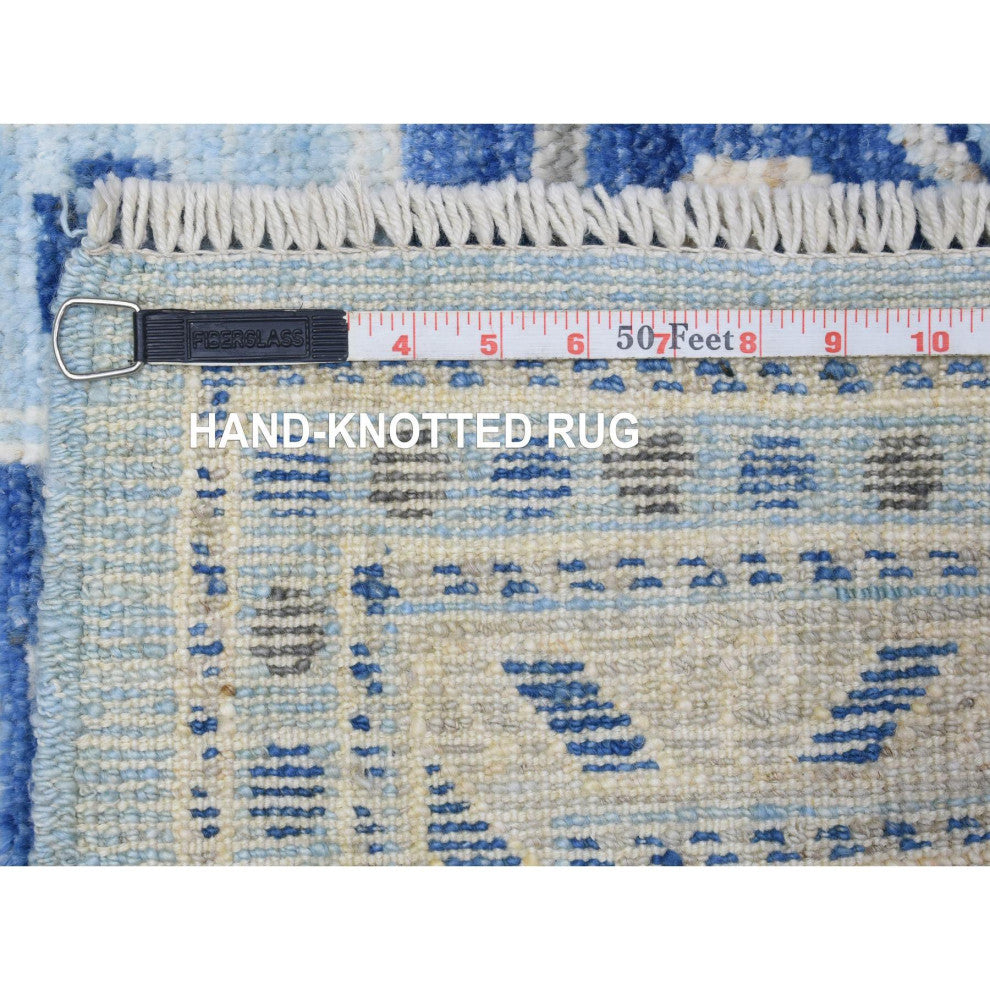 Colorful Hand Knotted Inspired Large Elements Soft Wool Oriental Rug, 4'0"x5'9"