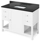 Astoria Transitional 48" White Vanity, Black Granite Vanity Top