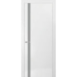 Solid French Door 18 x 80 | Planum 0016 White Silk with| Bathroom