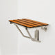 ADA Folding Wall Mount Teak Phenolic Bathroom Shower Seat Bench, 18"