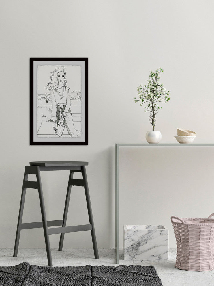 "Purse and Bow" Framed Painting Print, 30"x45"