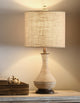 Pamela Table Lamp, Natural Gray, Burlap