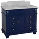 Elizabeth 42" Bathroom Vanity, Royal Blue, Carrara Marble