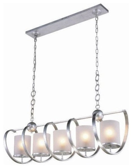 Elegant Lighting Europa Collection Pendant, Vintage Silver Leaf