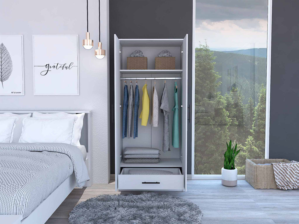 Rio 2-Door Armoire, White