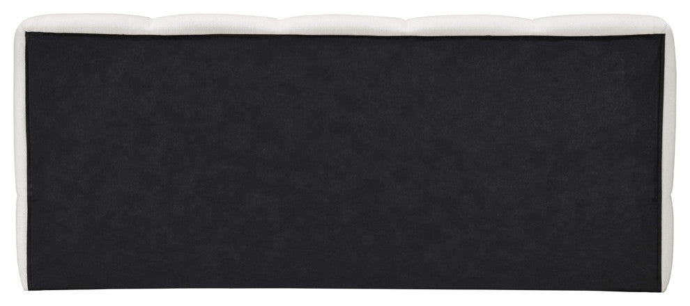 Carlin Upholstered Bed, Cream, King, Chenille Fabric