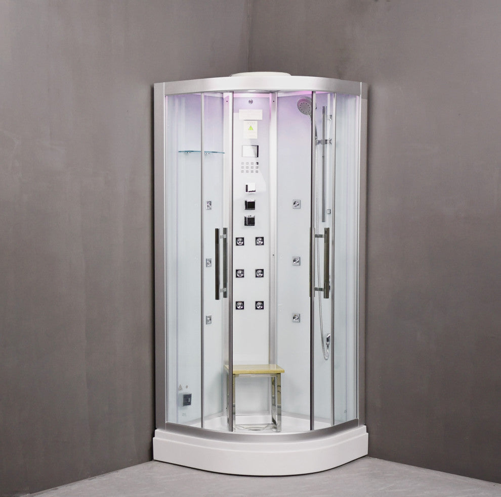 Luxury Corner Steam Shower, 36"