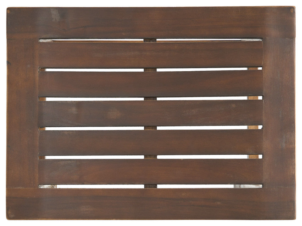 GDF Studio Cindy Outdoor Mahogany Brown Acacia Wood Counter Stool, Set of 4