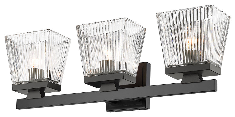 Zlite 1936-3V-MB 3-Light Vanity, Clear