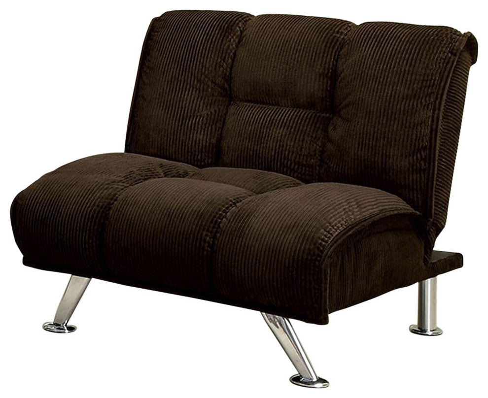 Maybelle Contemporary Single Sofa Chair With Corduroy Fabric , Chocolate