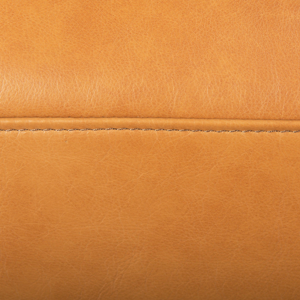 Cedrick 90.6Lx36.6Wx31.5H Tan Leather Sofa