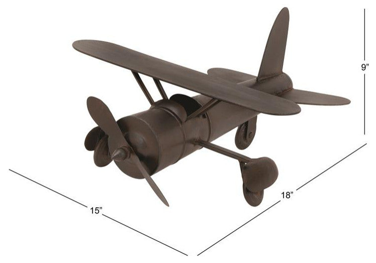Brown Airplane Vintage Sculpture