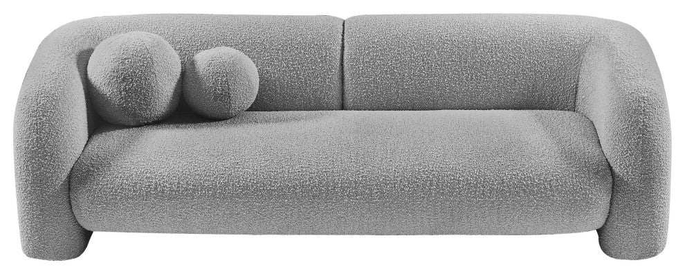 Emory Boucle Fabric Upholstered Upholstered Sofa, Grey
