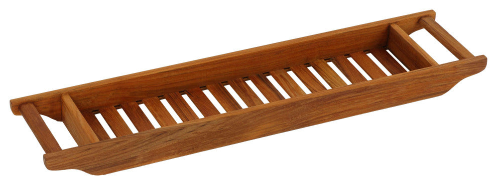 Vaske Natural Teak Wood Bathtub Caddy, 33" Wide