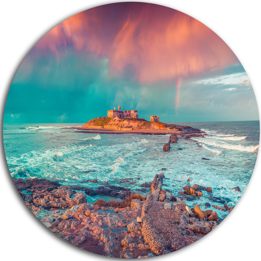Blue Waters In Spring, Seascape Photo Large Disc Metal Wall Art, 11"