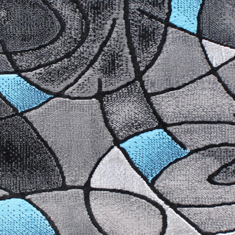 Jubilee Collection Modern Abstract Pattern Area Rug, Blue, 2' X 3'