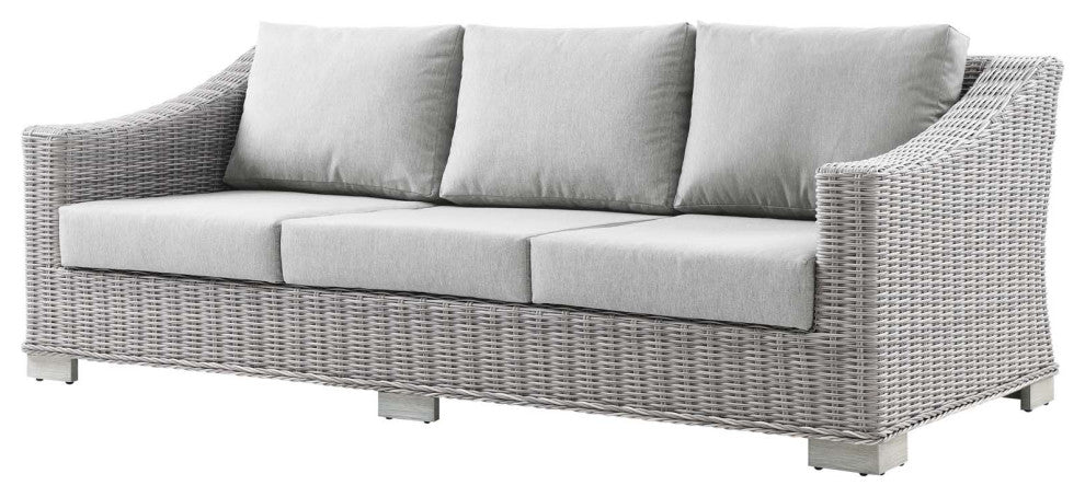 Lounge Sectional Sofa Chair Set, Rattan, Wicker, Gray, Modern, Outdoor