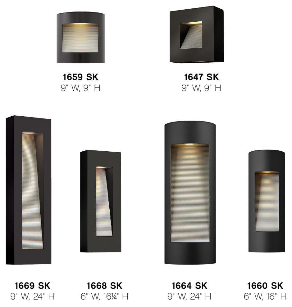 Hinkley Luna Large Wall Mount Lantern, Satin Black