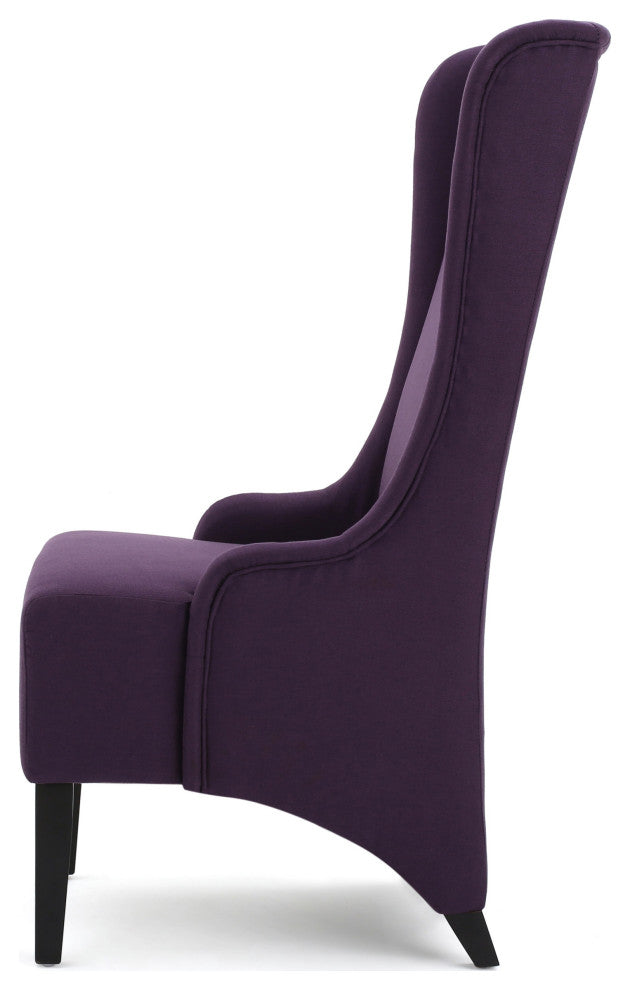 GDF Studio Sheldon Traditional Design High Back Fabric Dining Chair, Plum