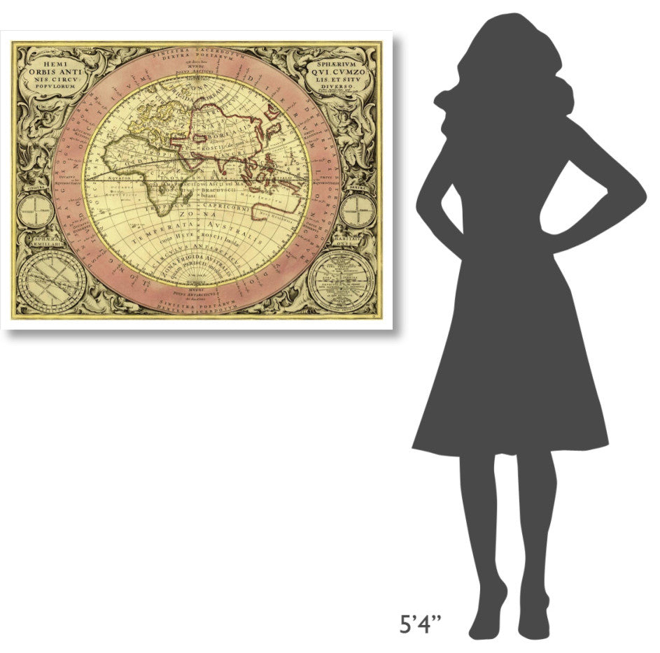 "Maps of the Heavens: Hemisphaerium Orbis Antiqui" Paper Art, 42"x32"