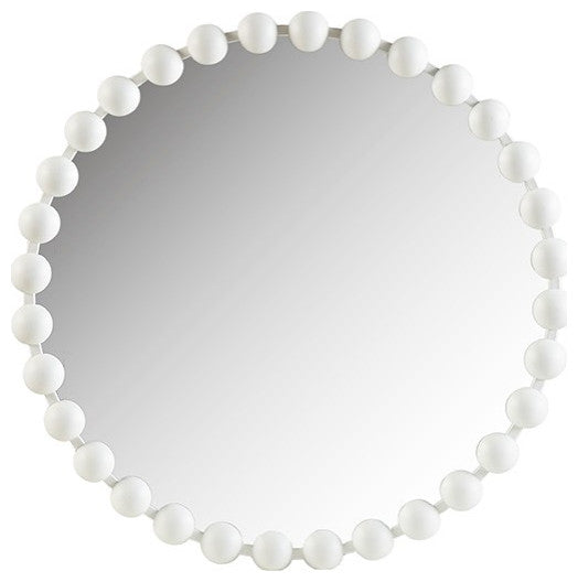 Madison Park Signature 27" White Round Iron Framed Wall Decor Mirror