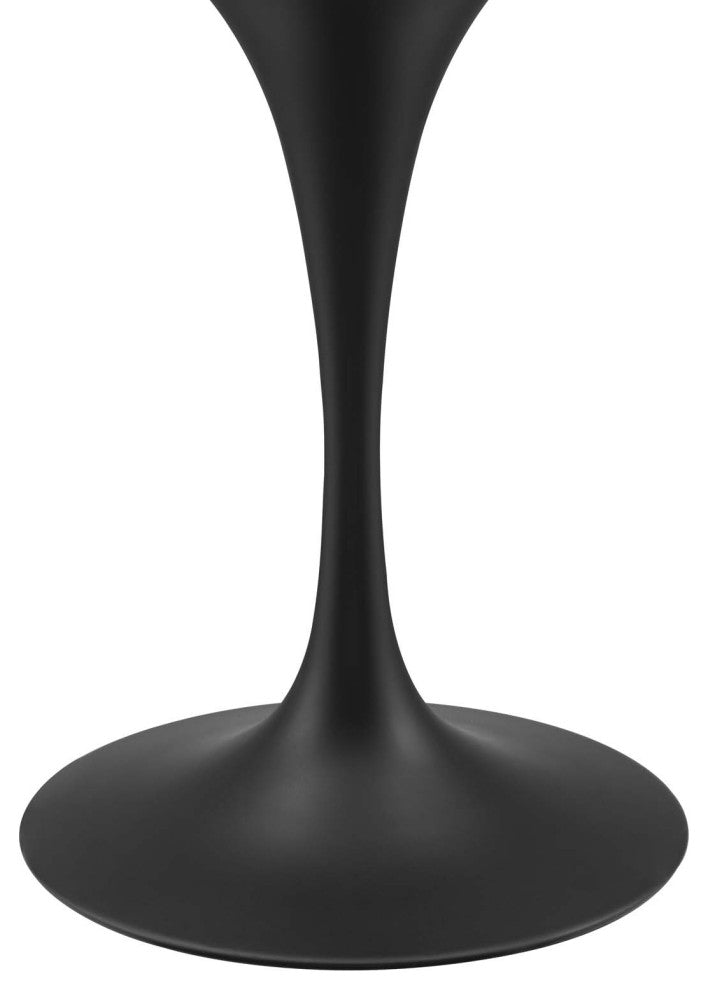 28" Dining Table, Round, White Black, Metal, Modern, Bistro Hospitality