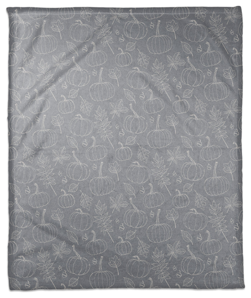 Autumn Pumpkins On Blue 6 50"x60" Coral Fleece Blanket