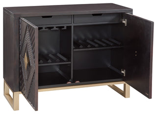 Allamar Boho Bar Cabinet - Brown/Gold