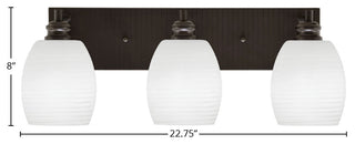 Edge 3-Light Bath Bar, Espresso Finish, 5" White Linen Glass