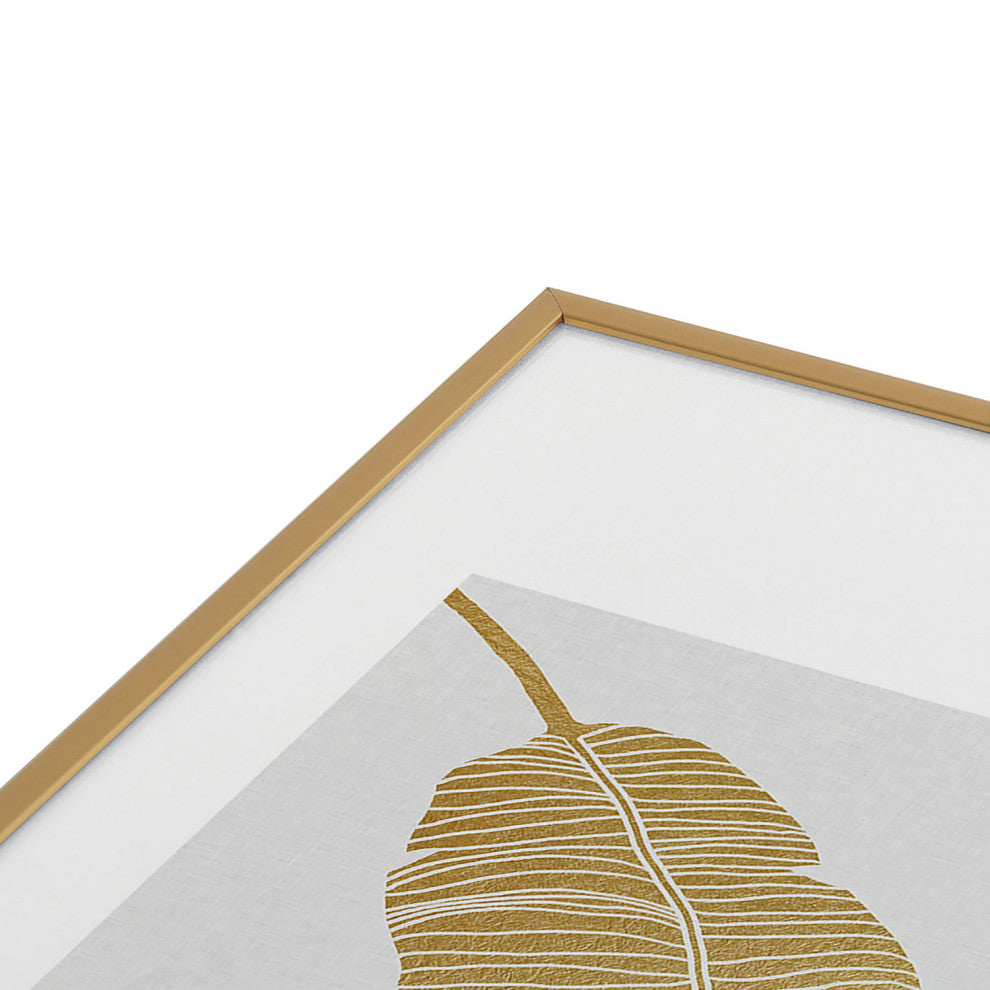Orara Studio Butterfly and Palm Leaf Metal Framed Art Print