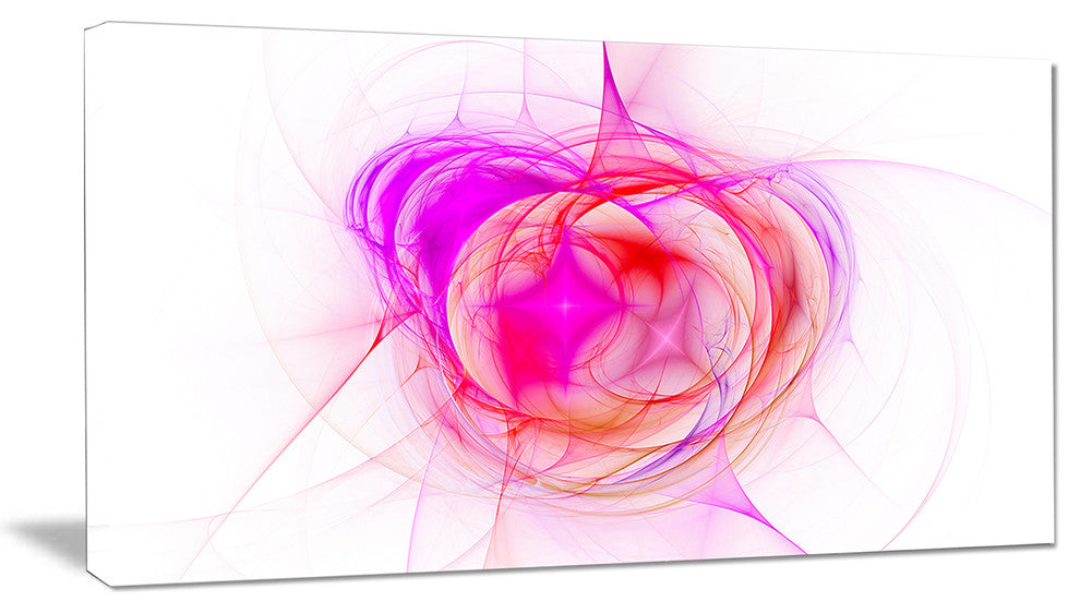 Pink Fractal Explosion Supernova, Abstract Canvas Art Print, 32x16