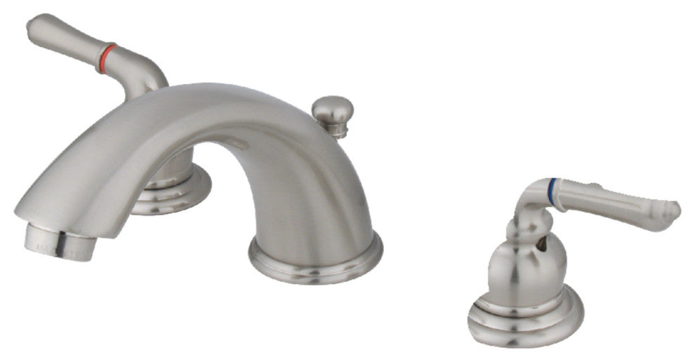 Kingston Brass Widespread Bathroom Faucet With Retail Pop-Up, Brushed Nickel