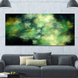 Perfect Green Starry Sky, Oversized Abstract Canvas Wall Art, 60x28