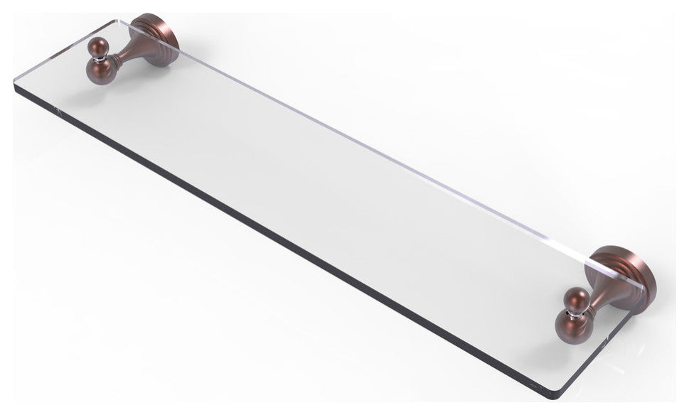 Sag Harbor 22" Glass Vanity Shelf with Beveled Edges, Antique Copper