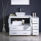 Torino 48" White Modern Bathroom Vanity With Side Cabinet, FFT9152CH