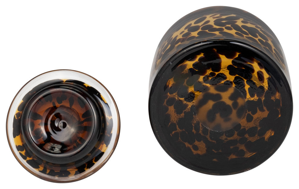 Glass, 8" Jar, Knot Lid Tortoise