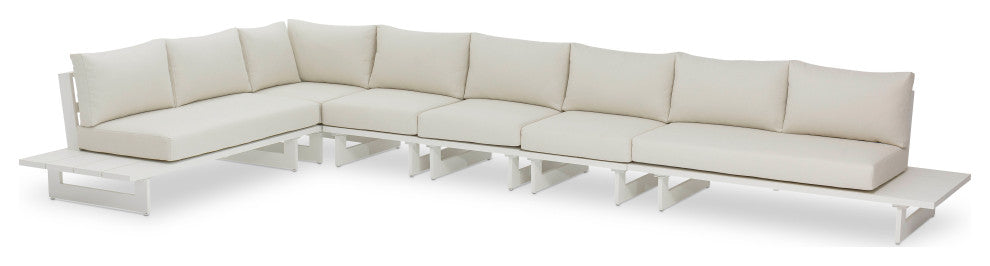Maldives Cream Water Resistant Fabric Outdoor Patio Modular Sectional