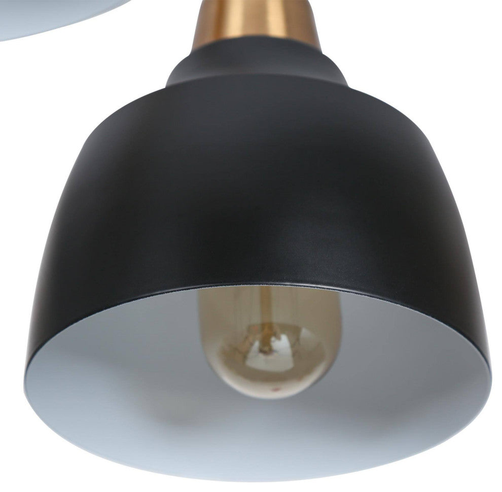 LNC Hyelducc 5-Light Modern Matte Black and Gold Chandelier