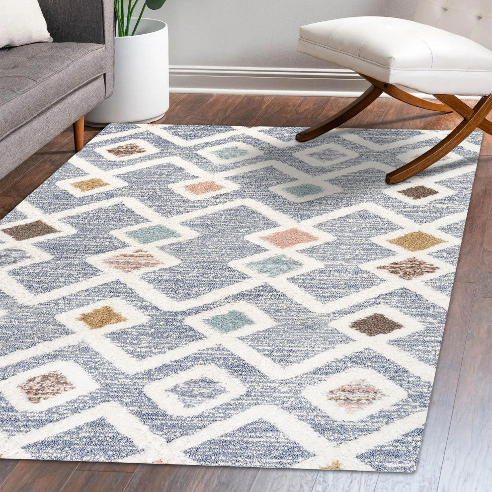 Monique Trellis High-Low Multi/Gray 3'x5' Area Rug