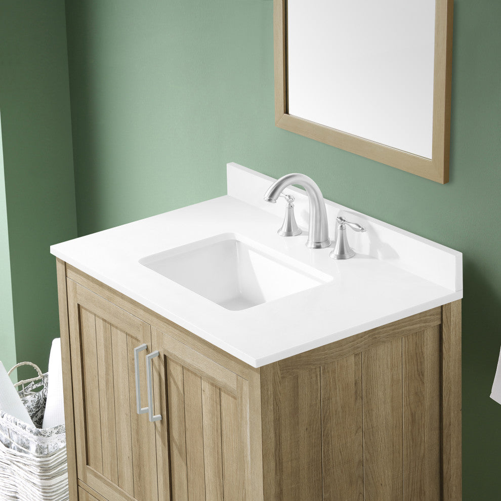 OVE Decors Kansas 18" Single Sink Vanity With Countertop, White Oak, 36 in.