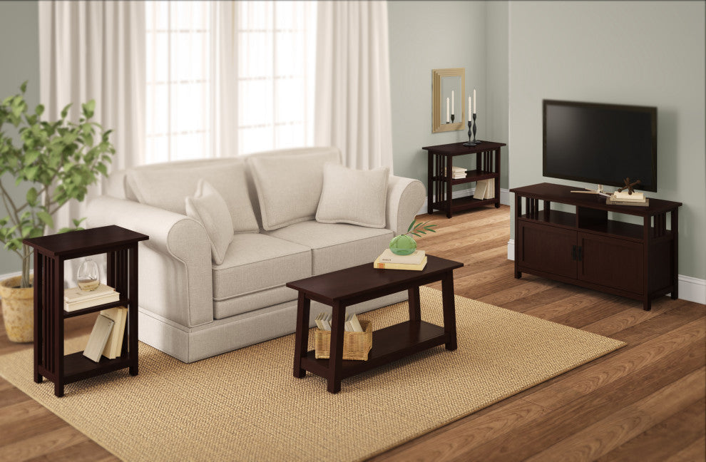 Mission 2 Shelf End Table, Espresso