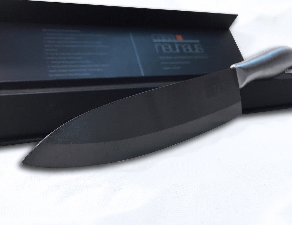 Casa Neuhaus Black Series 7 Inch Professional Chef's Knife - Black Ceramic Blade
