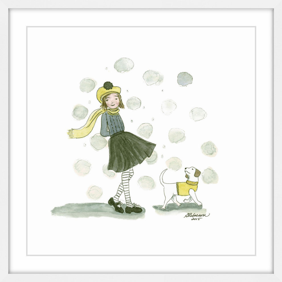 "Cora and Milo" Framed Painting Print, 12"x12"