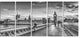 "Beautiful Black and White London View" Cityscape Wall Art, 60"x28", 5-Panels