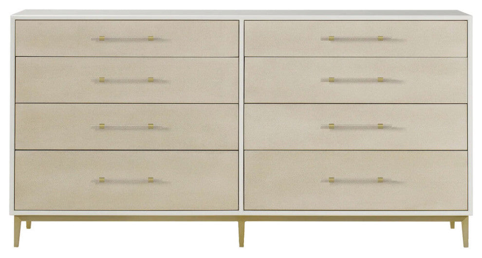 Sonder Living Alice Dresser 8 Drawer | Emboss Faux Shagreen
