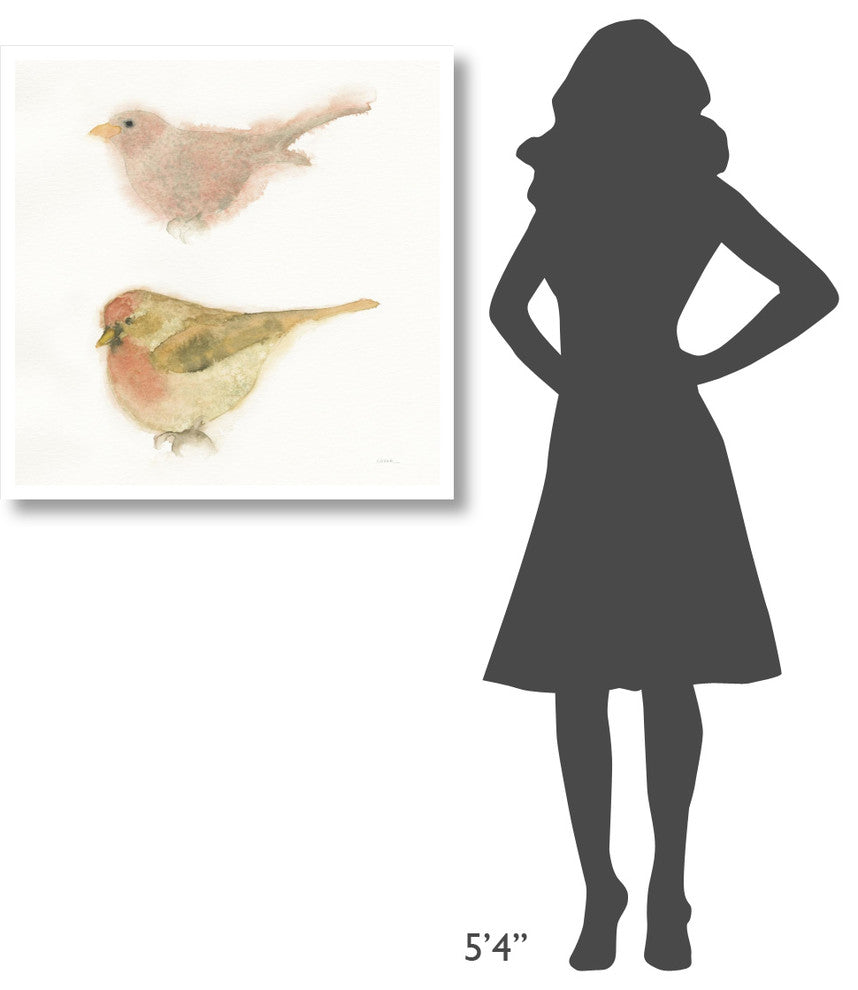 "Watercolor Birds II Sq" Digital Paper Print by Shirley Novak, 32"x32"